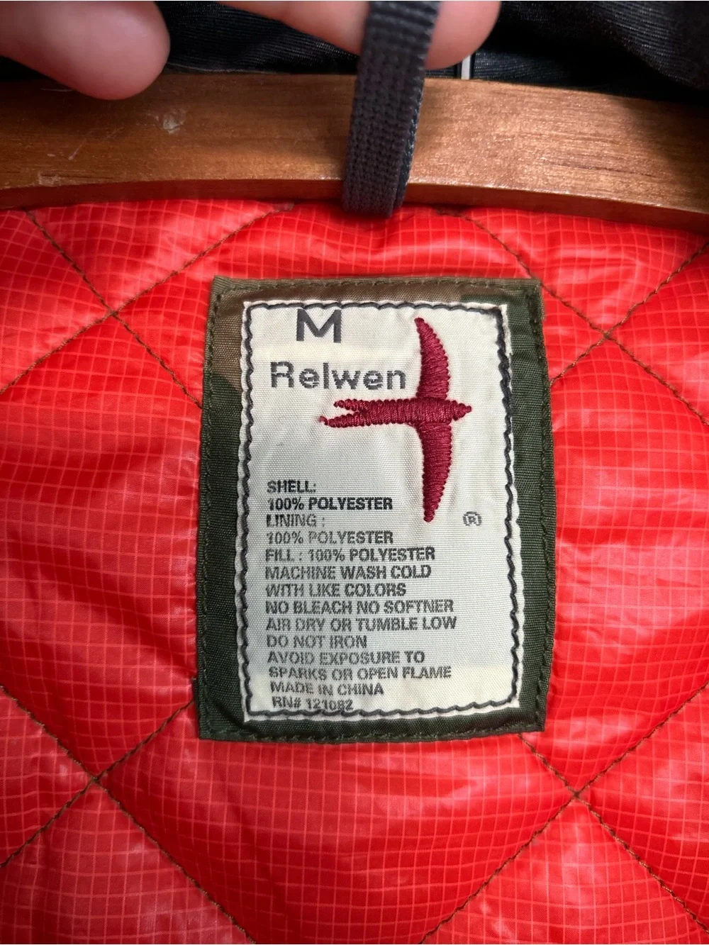 Relwen Men's Quilted Camo Tanker Style Hunting Jacket Polyester Nylon Size M